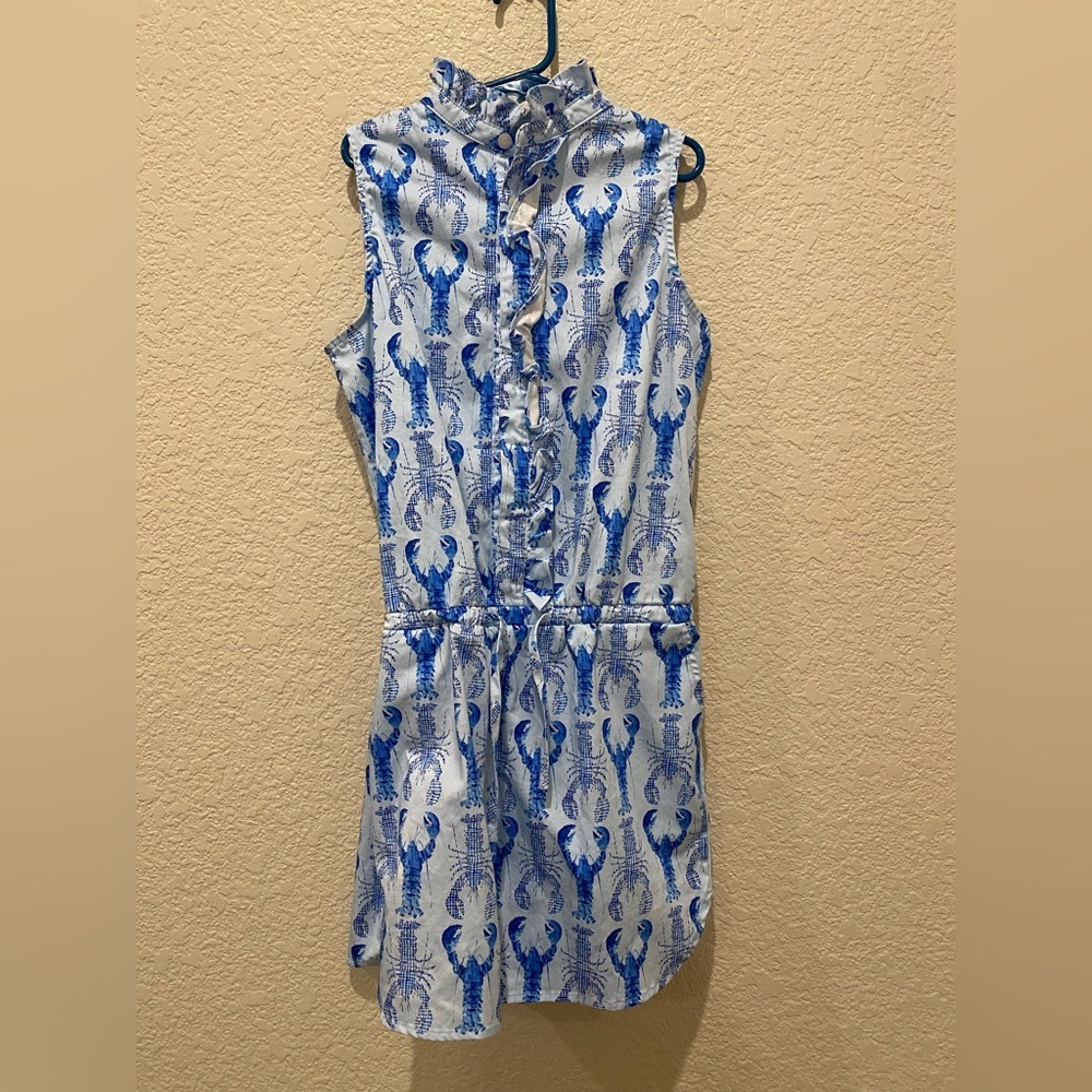 Classic Prep blue Lobster Romper size 12 girls shorts